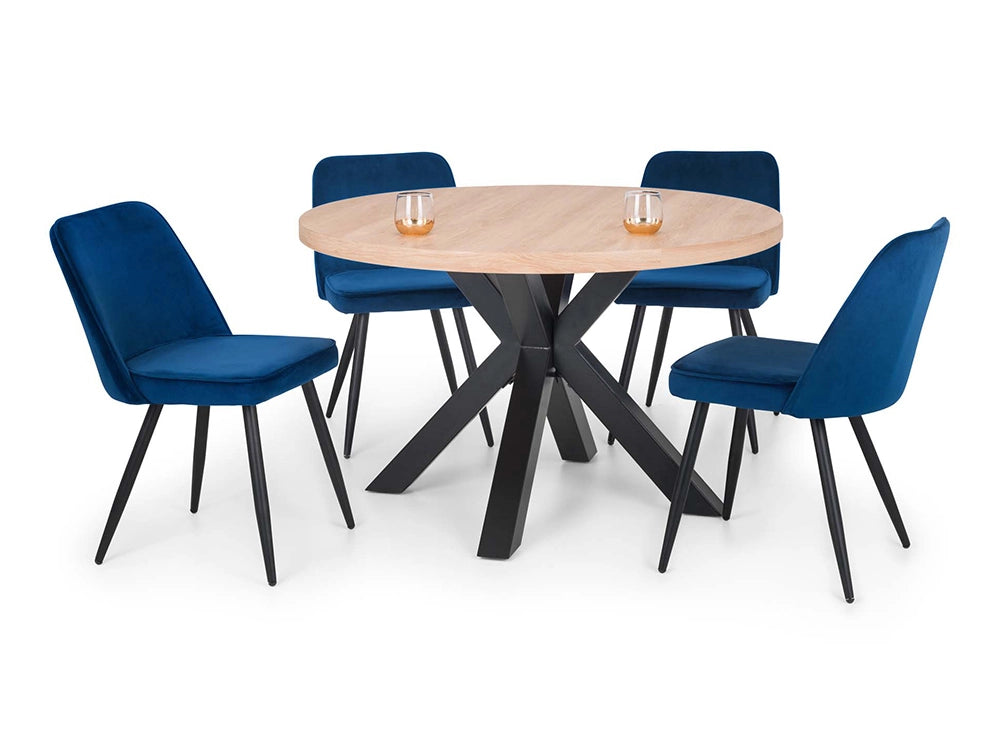 Reese Dining Chair Blue with Round Table 3