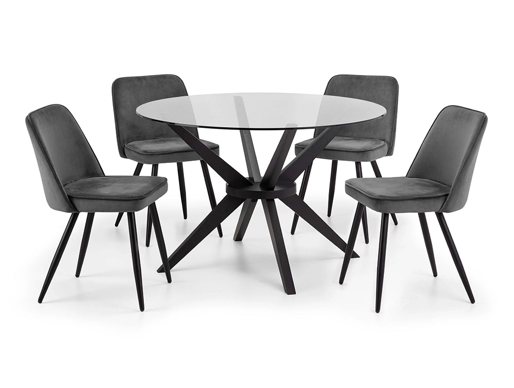Reese Dining Chair Grey with Round Table