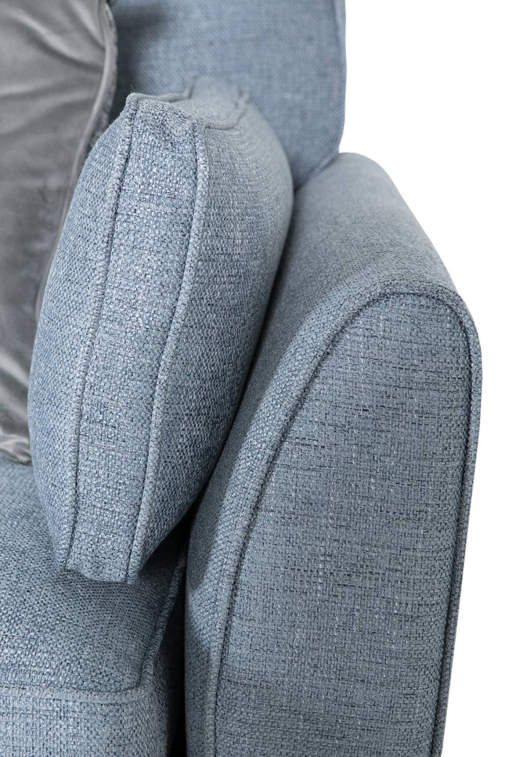 Remy 3 Seater Sofa Blue Armrest Detail