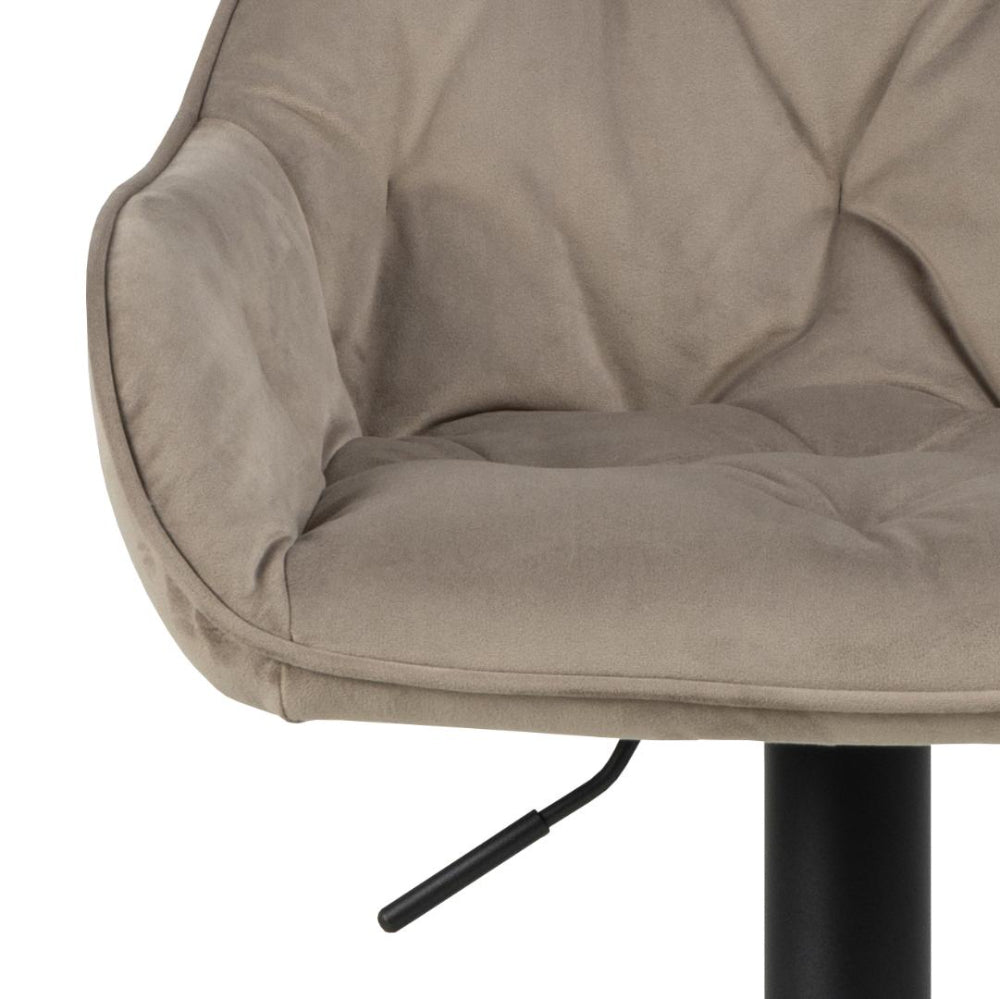 Rica Barstool with Footrest Beige Seat Detail