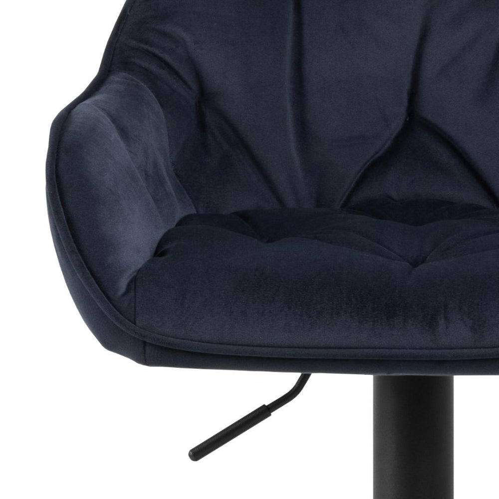 Rica Barstool with Footrest Midnight Blue Seat Detail