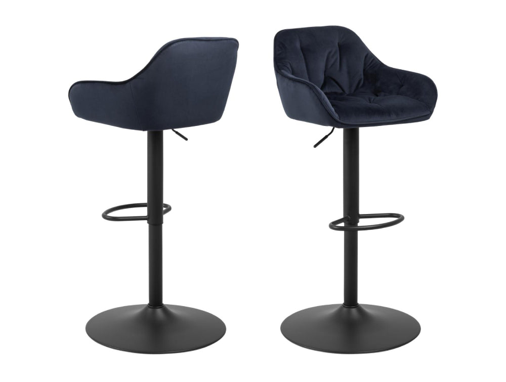 Rica Barstool with Footrest Midnight Blue