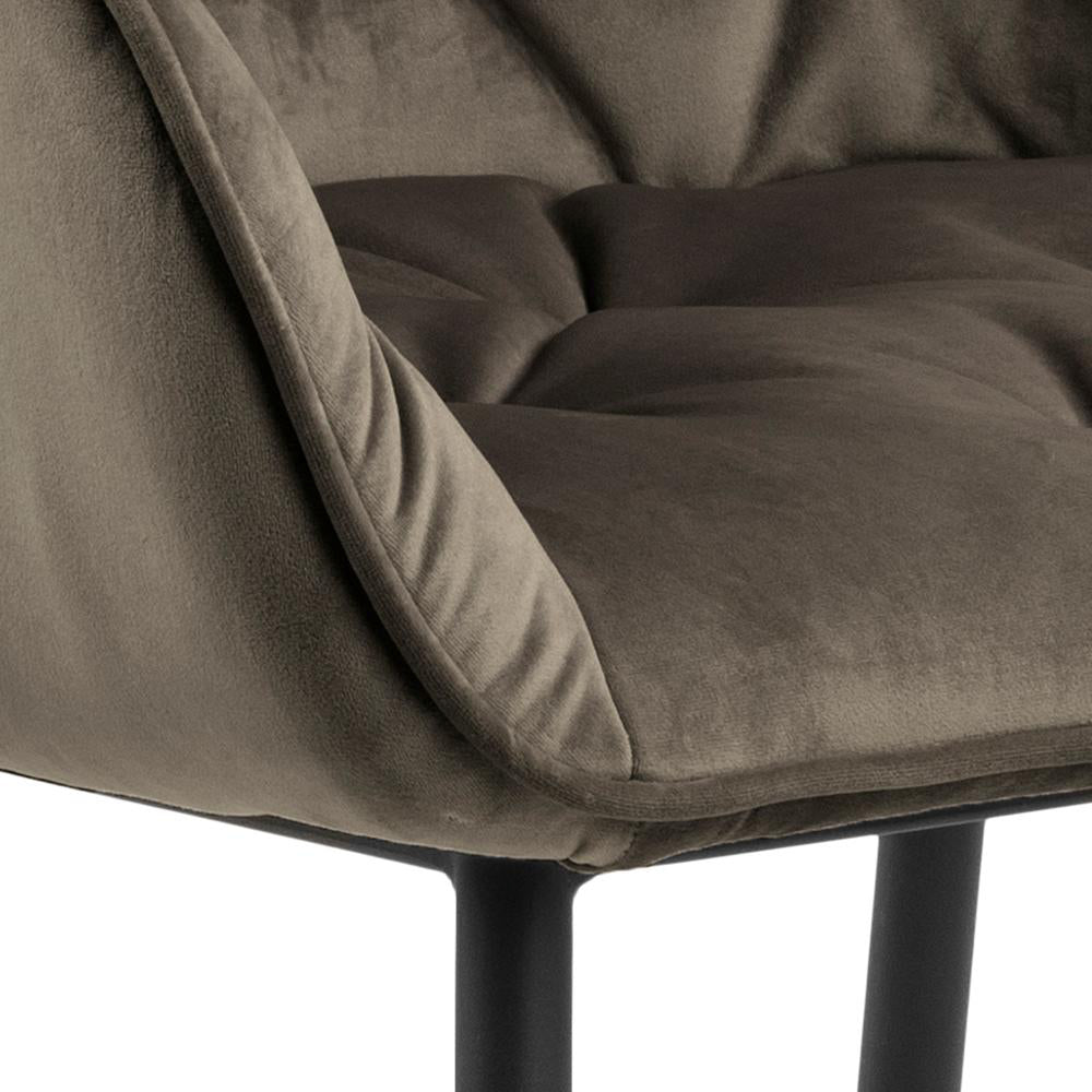 Rica Upholstered Dining Chair Beige Seat Corner Detail