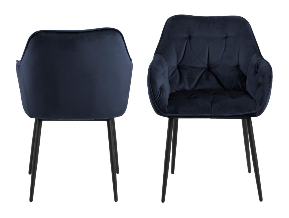 Rica Upholstered Dining Chair Midnight Blue 2