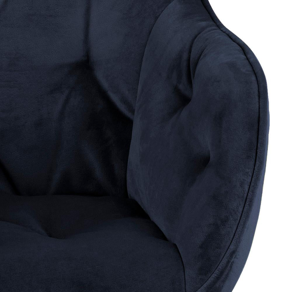 Rica Upholstered Dining Chair Midnight Blue Armrest Detail