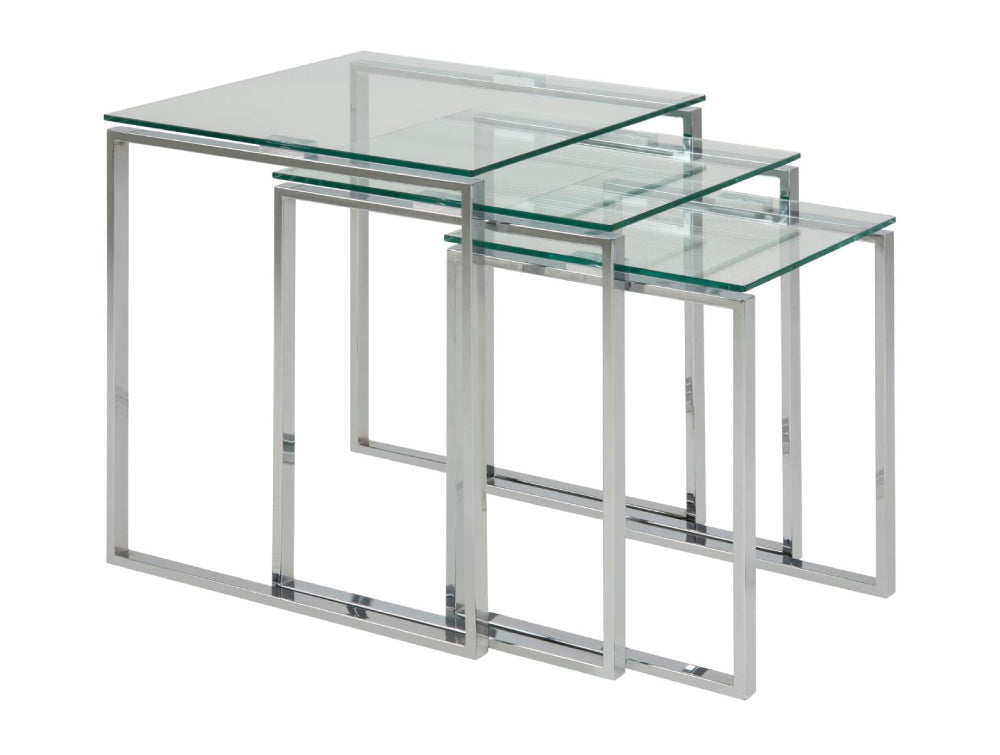 Riva Nest of 3 Tables Clear Glass