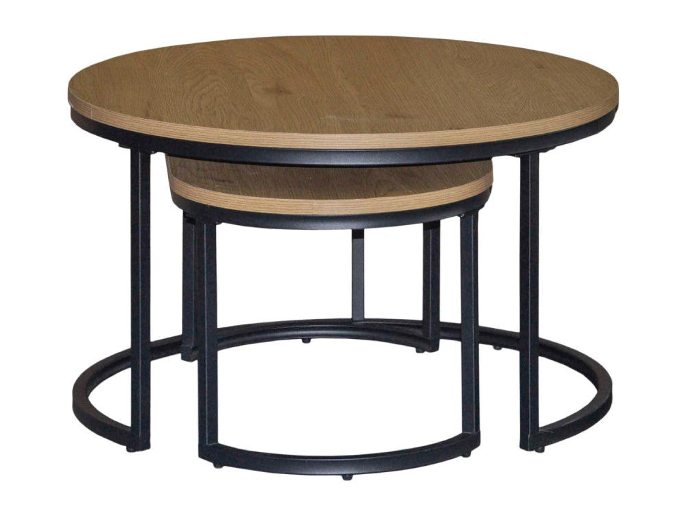 Riva Oval Round Coffee Table Wild Oak 3