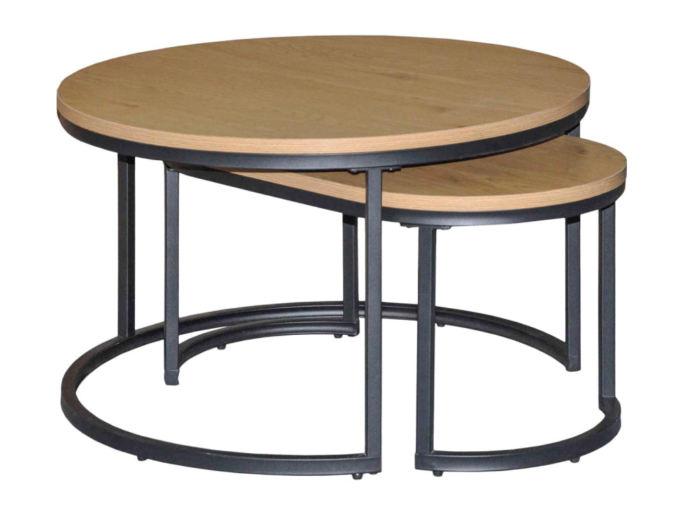 Riva Oval Round Coffee Table Wild Oak