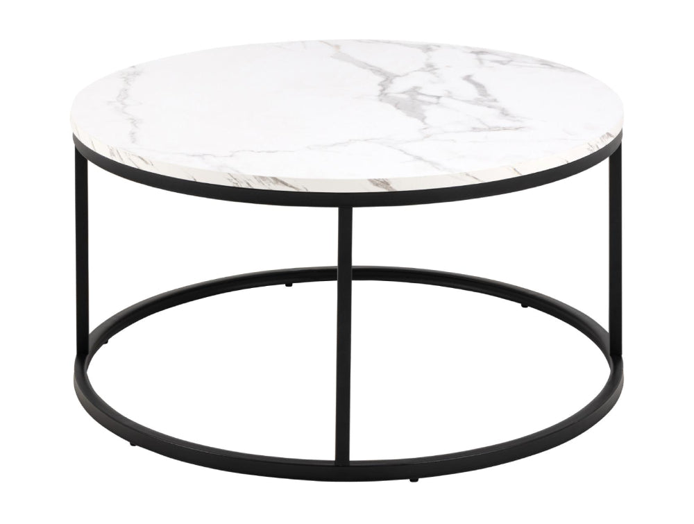 Riva Round Coffee Table White Marble 2