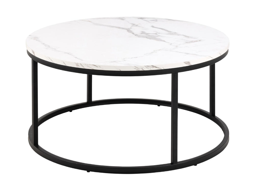Riva Round Coffee Table White Marble