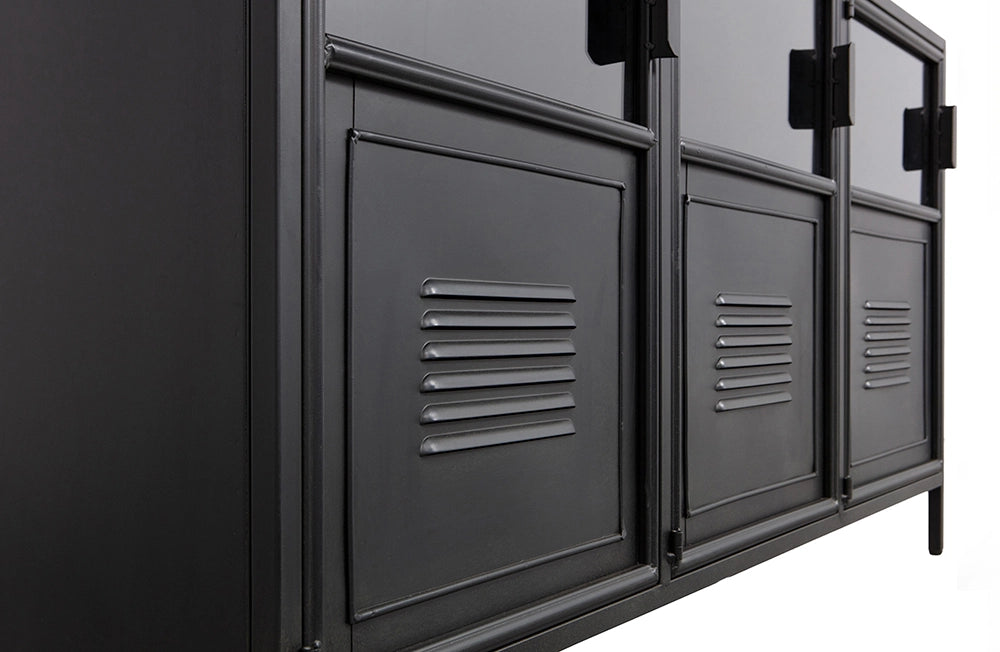 Ronda Industrial Sideboard Black Front Detail