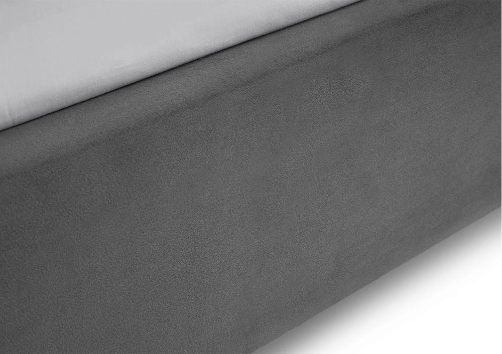 Rosina Velvet Single Size Bed In A Box Grey Side Detail