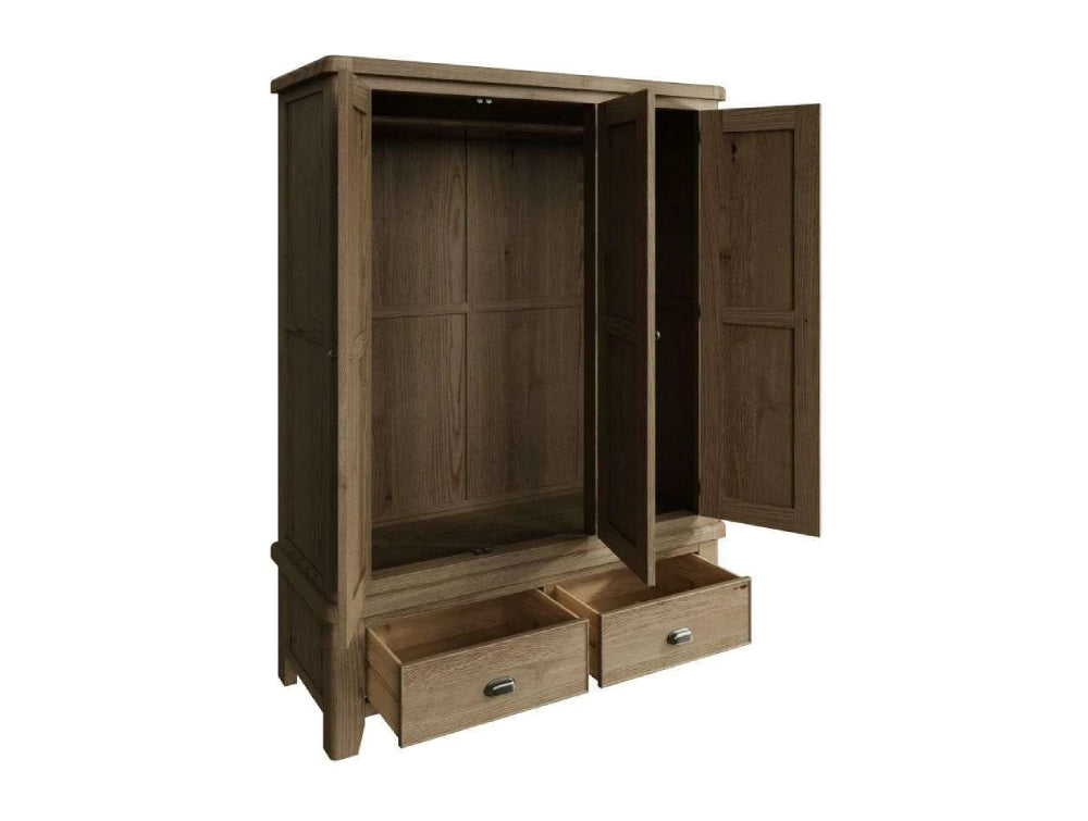 Sadie 3 Door Wardrobe Smoked Oak 2