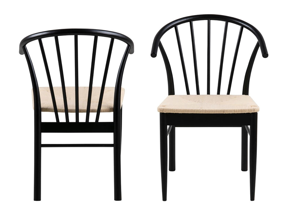 Sam Dining Chair Off White Black 2