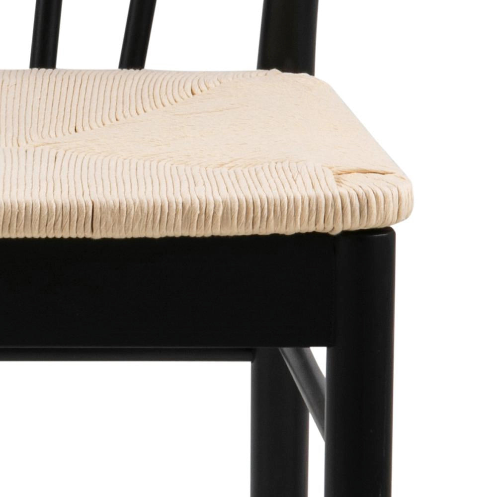 Sam Dining Chair Off White Black Seat Corner Detail 2