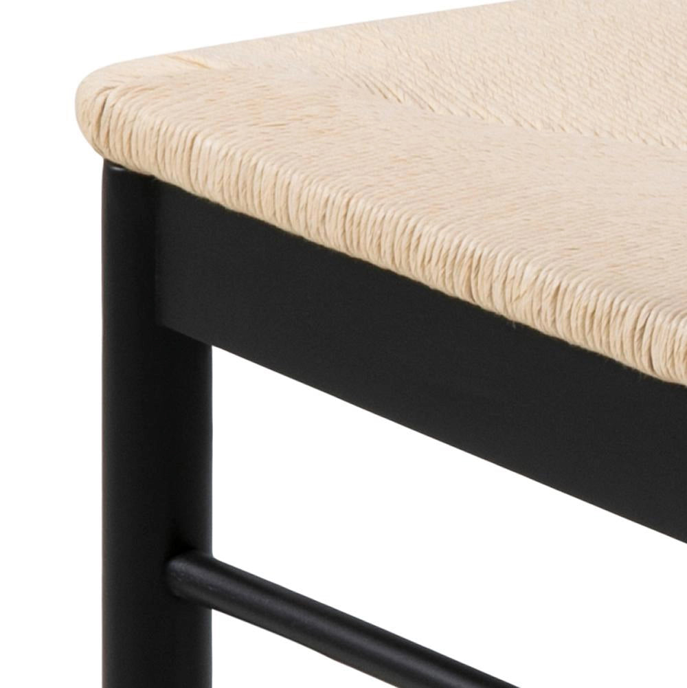 Sam Dining Chair Off White Black Seat Corner Detail