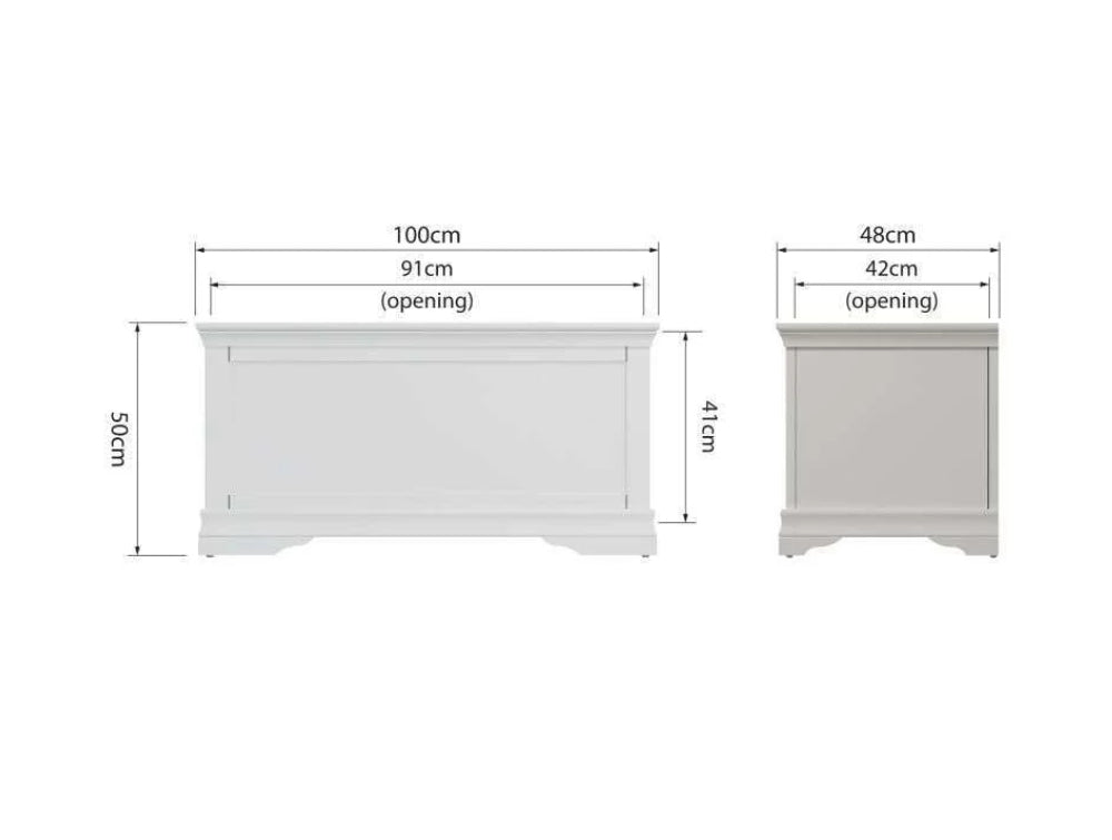 Scarlette Blanket Box White Dimensions