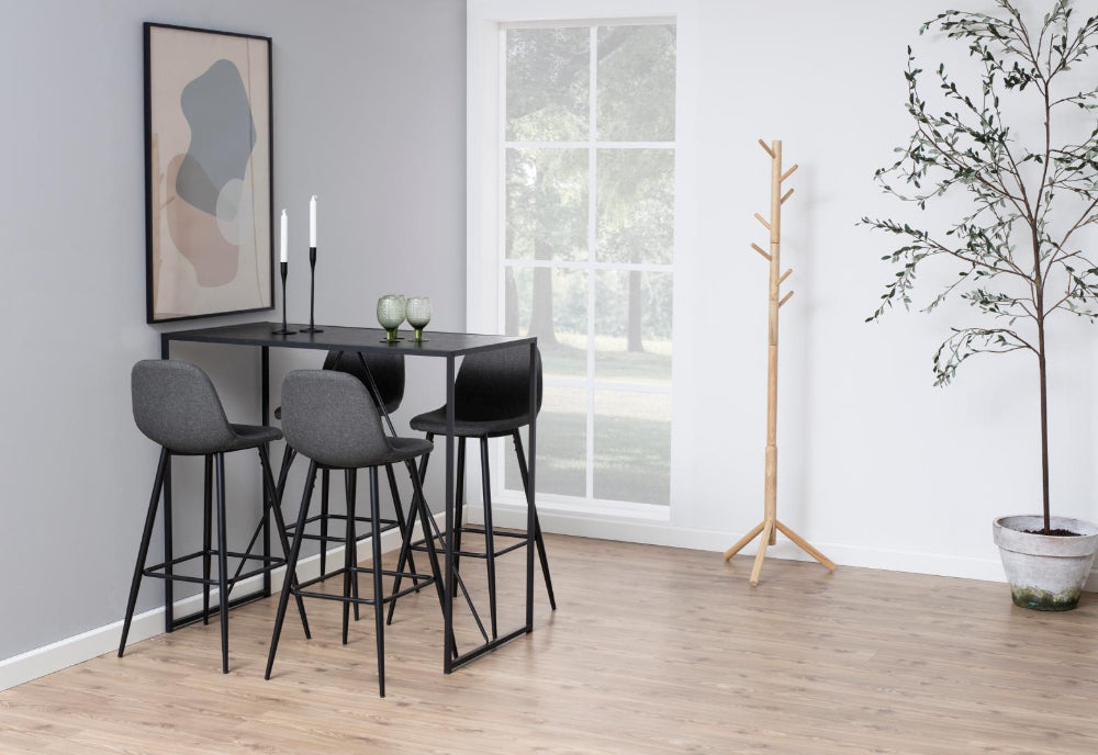 Seattle Bar Table Black with High Stool and Indoor Plant in Breakout Setting 5