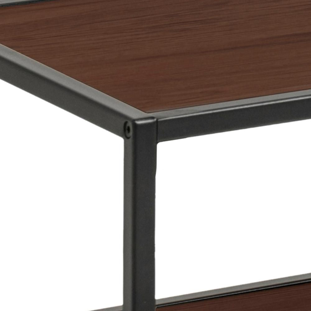 Seattle Media Unit Walnut and Black Corner Detail