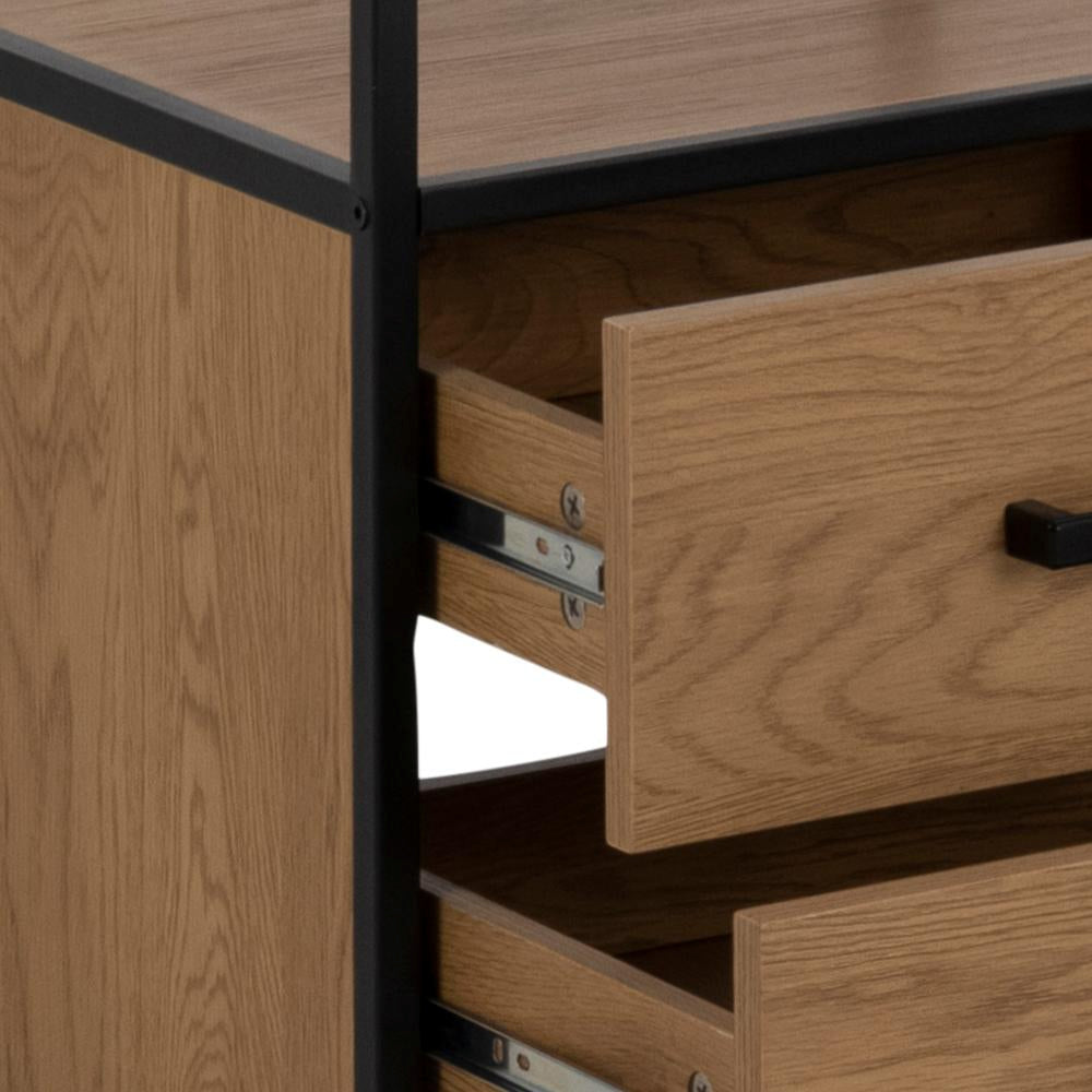 Sierra Narrow Bookcase Open Drawer Detail