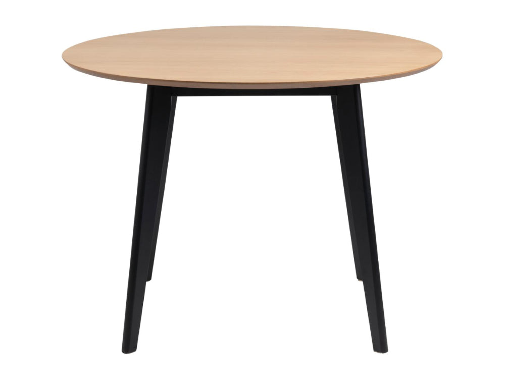 Sierra Round Dining Table Oak and Black 2