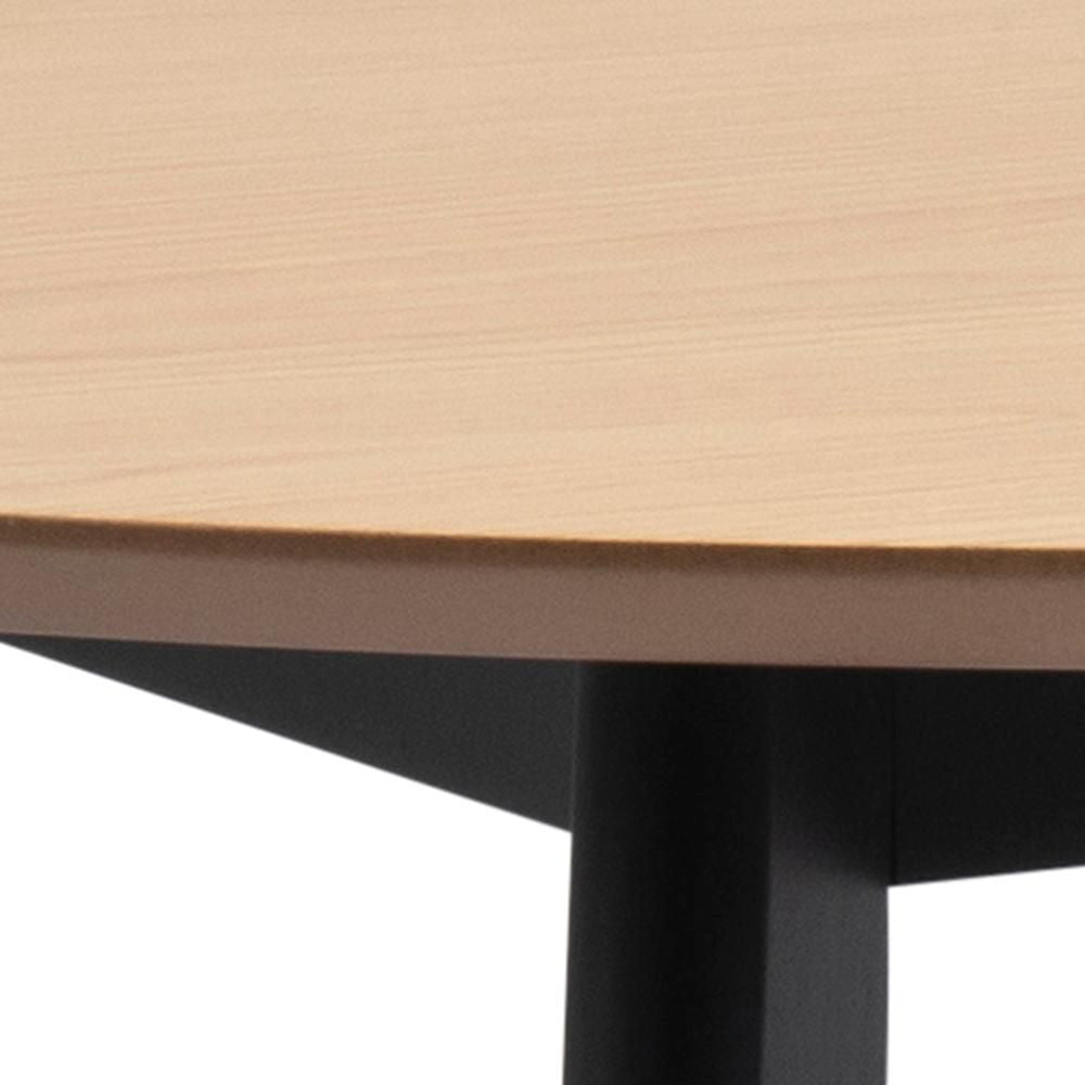 Sierra Round Dining Table Oak and Black Edge Detail