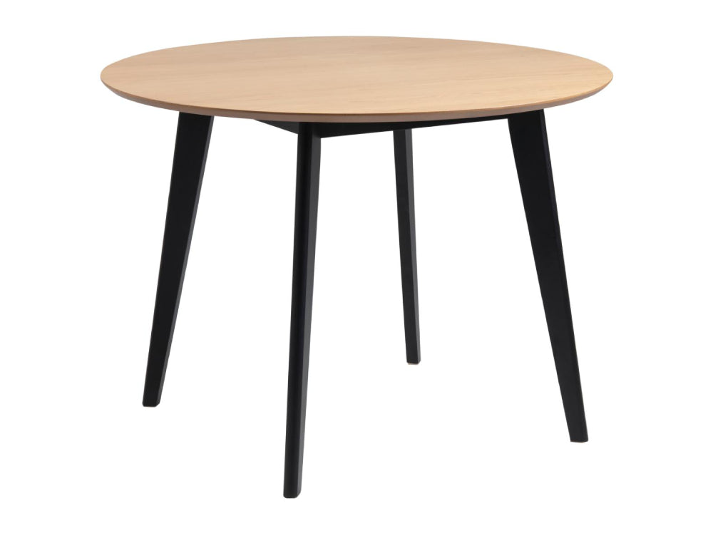 Sierra Round Dining Table Oak and Black