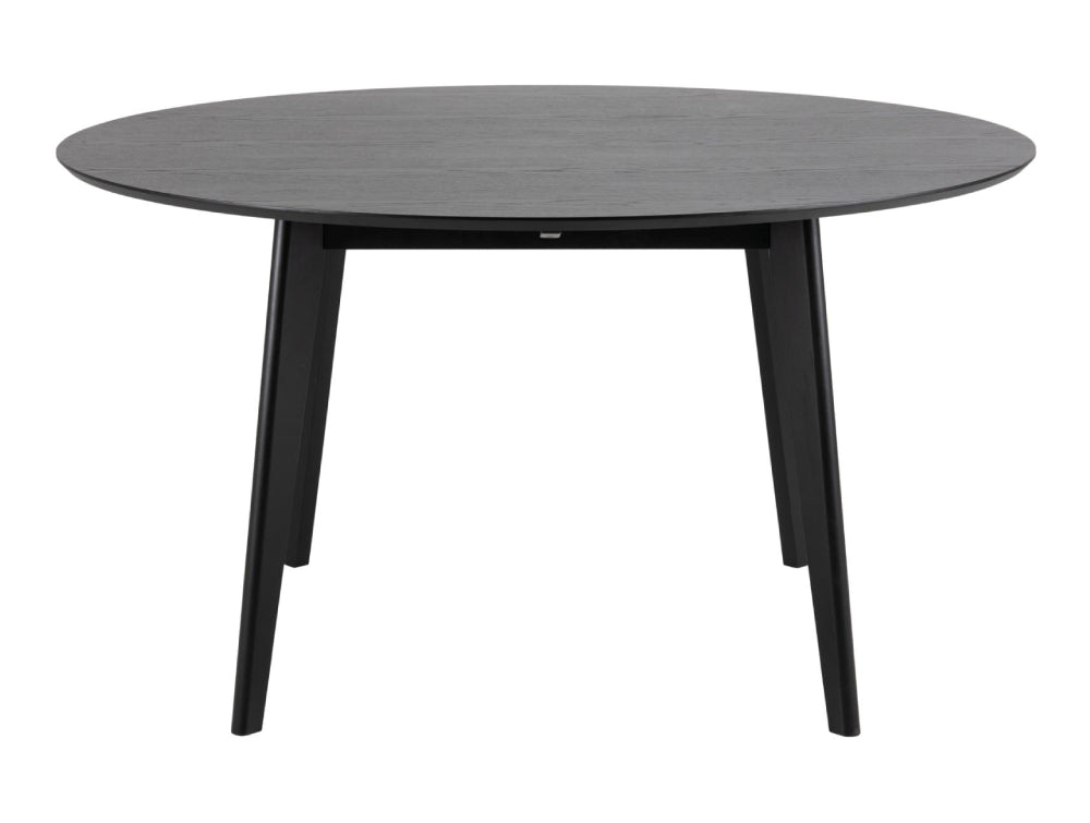 Sierra Round Dining Table in Veneered Matt Black Top and Rubberwood Matt Black Legs 2