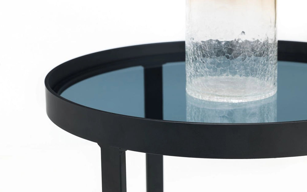 Skylar Lamp Table Smoked Glass Top Detail