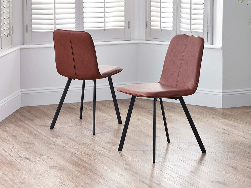 Sonya Dining Chair in Brown Finish in Breakout Setting