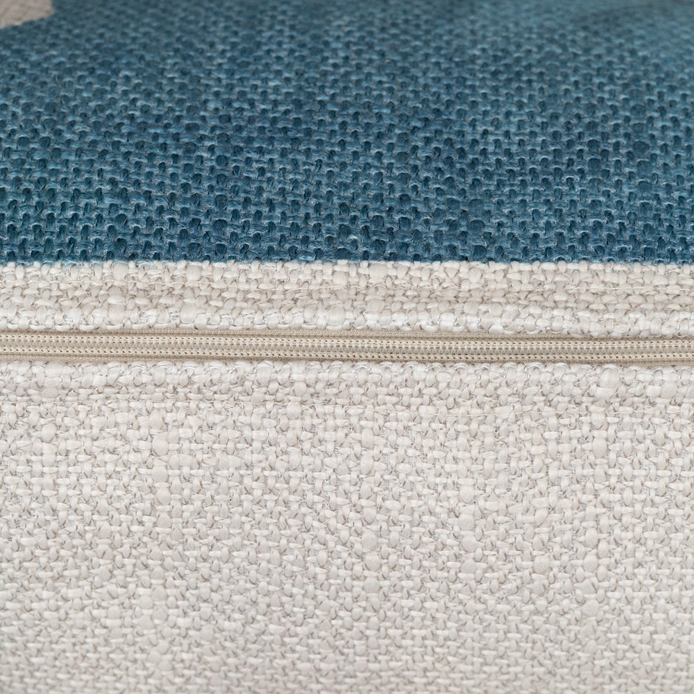 Stack Square Shaped Cushion Blue Zipper Detail