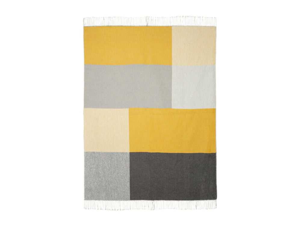 Stellar Upholstered Fringed Throw Ochre