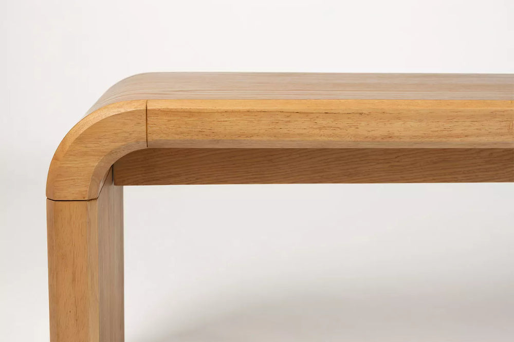 Teagan Wooden Bench Curved Corner Detail