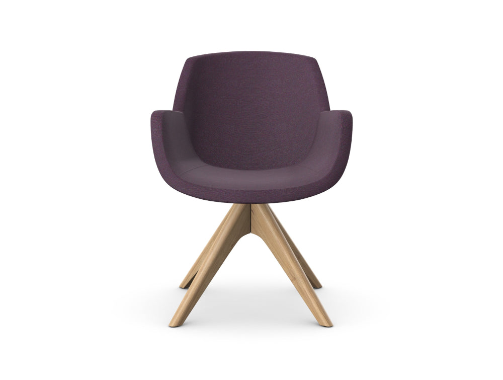 Tiana Upholstered Chair with Pyramidal Wooden Base 2