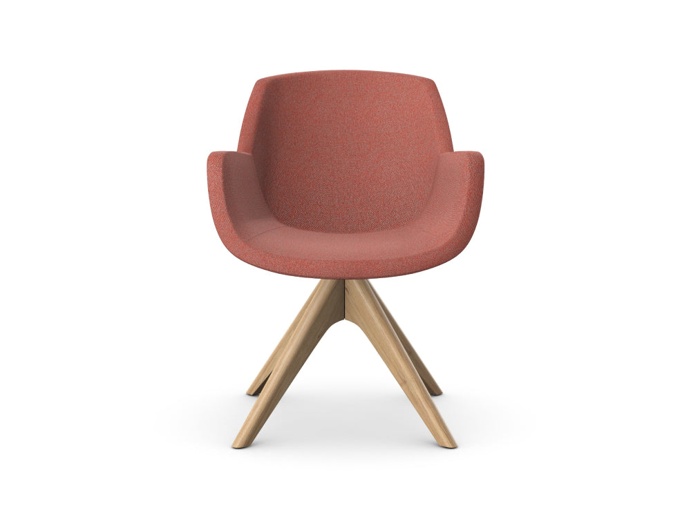 Tiana Upholstered Chair with Pyramidal Wooden Base 3
