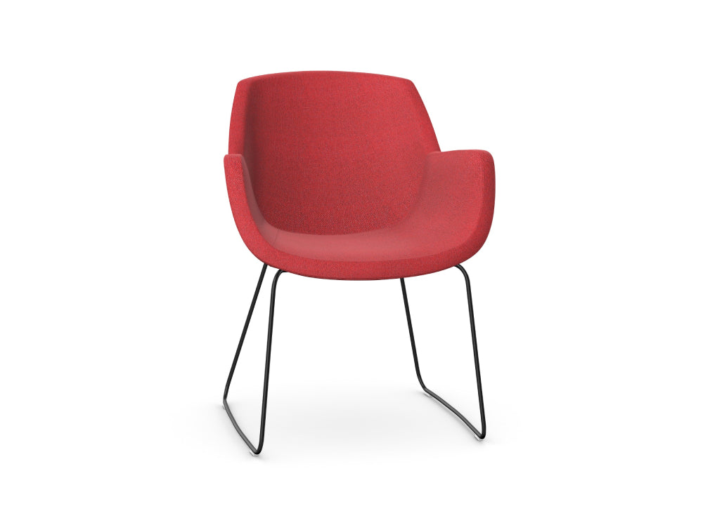 Tiana Upholstered Chair with Skid Metal Base 3