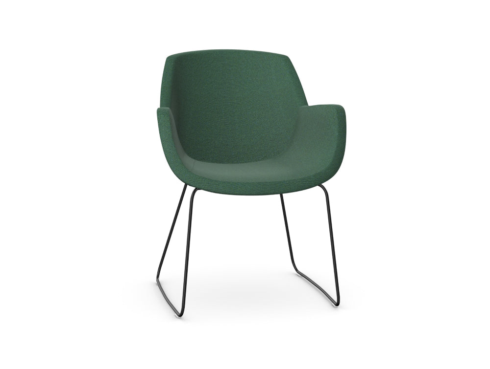 Tiana Upholstered Chair with Skid Metal Base 4