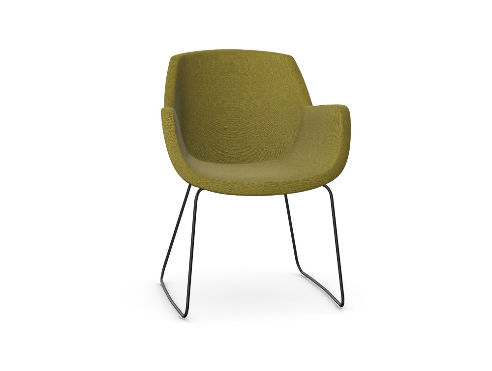 Tiana Upholstered Chair with Skid Metal Base 5