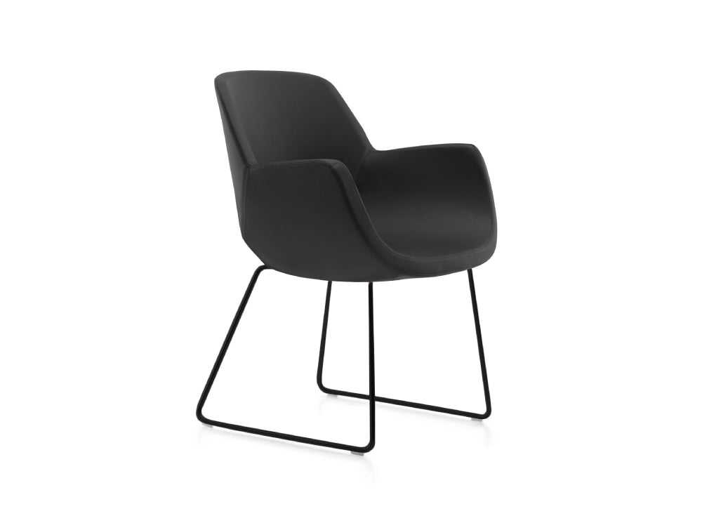 Tiana Upholstered Chair with Skid Metal Base