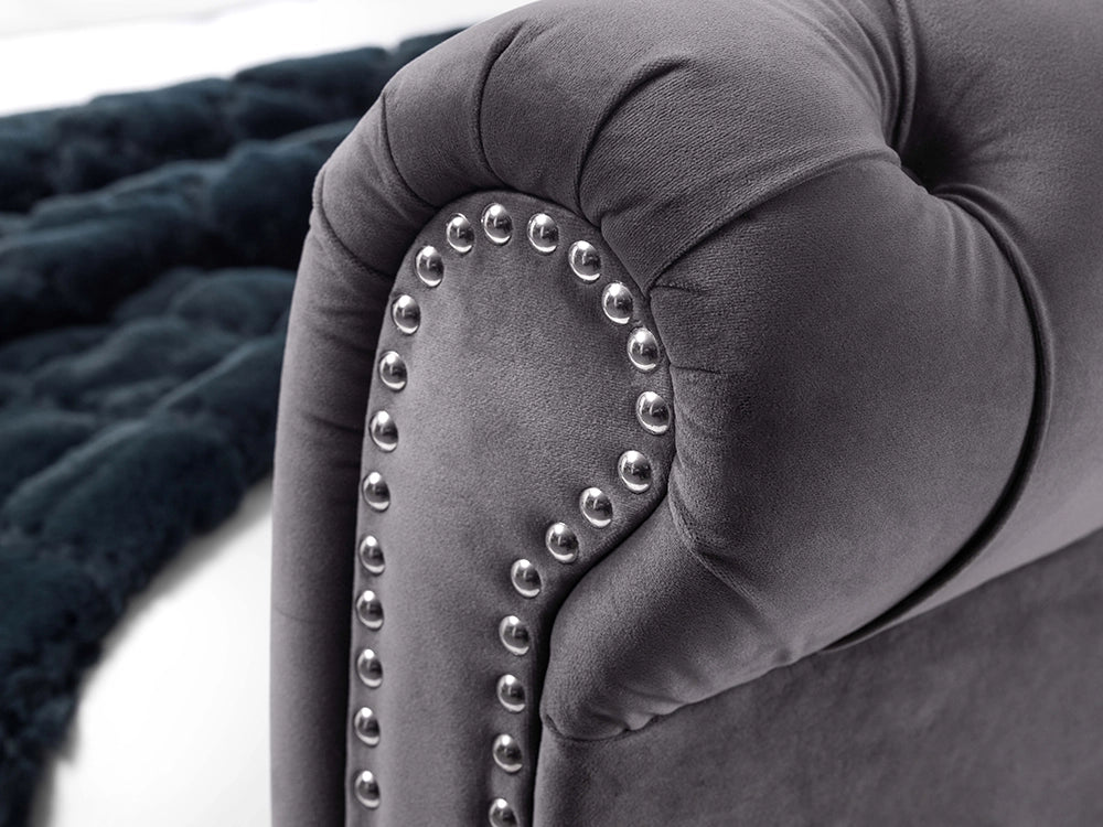 Tina Button Tufted Bed Stud Detail