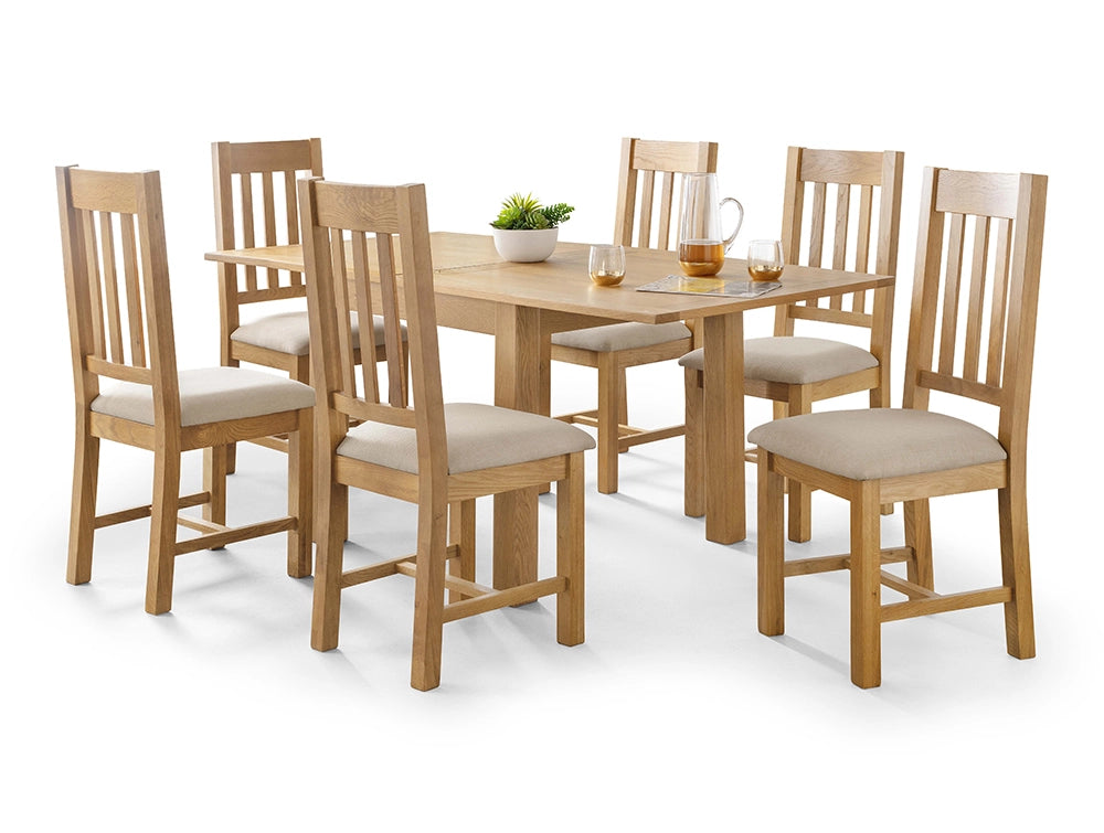 Tori Extending Dining Table with Padded Wooden Chair