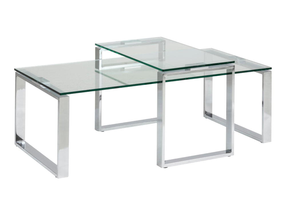 Trina Coffee Table Clear Glass and Chrome