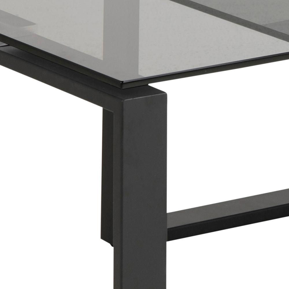 Trina Coffee Table Smoked Glass and Black Top Corner Detail