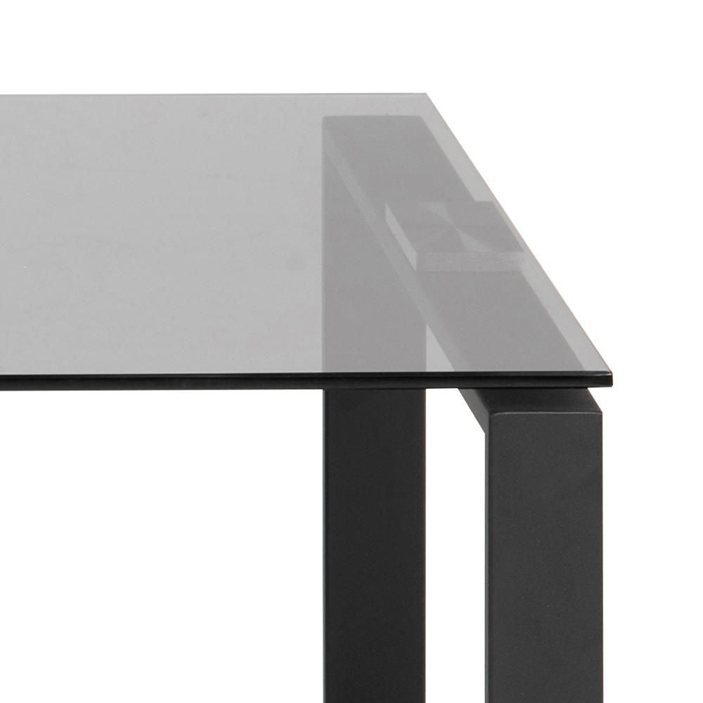 Trina Coffee Table Smoked Glass and Black Top Detail