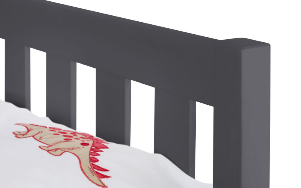 Una 3"0' Bedframe Anthracite Headrest Corner Detail