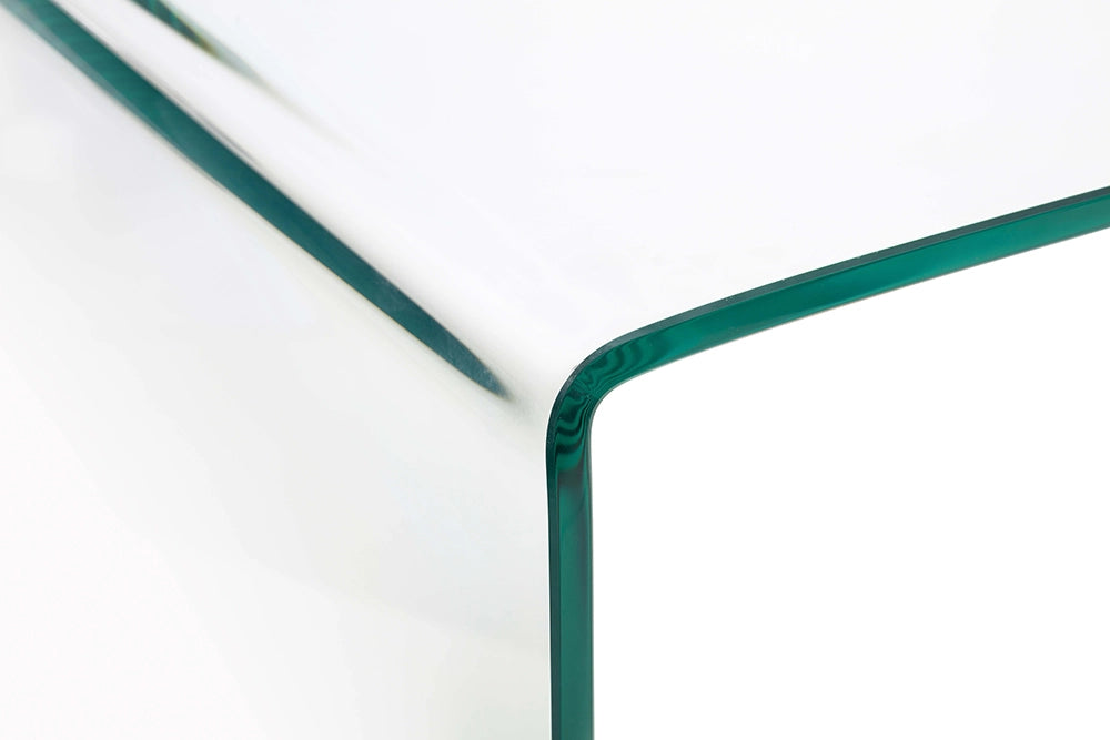 Venice Bent Glass Table and Desk Corner Detail