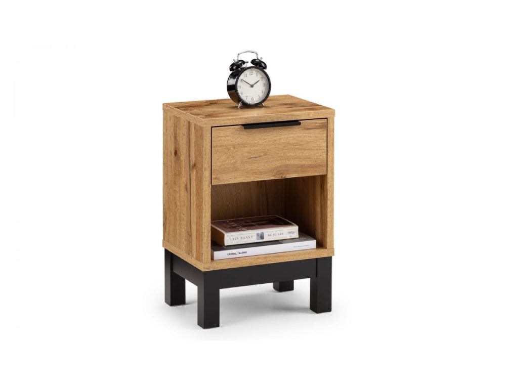 Verona 1 Drawer Bedside Table Oak 2