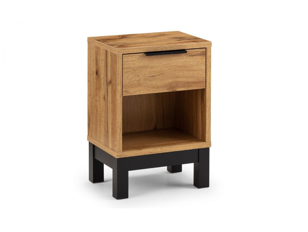 Verona 1 Drawer Bedside Table Oak