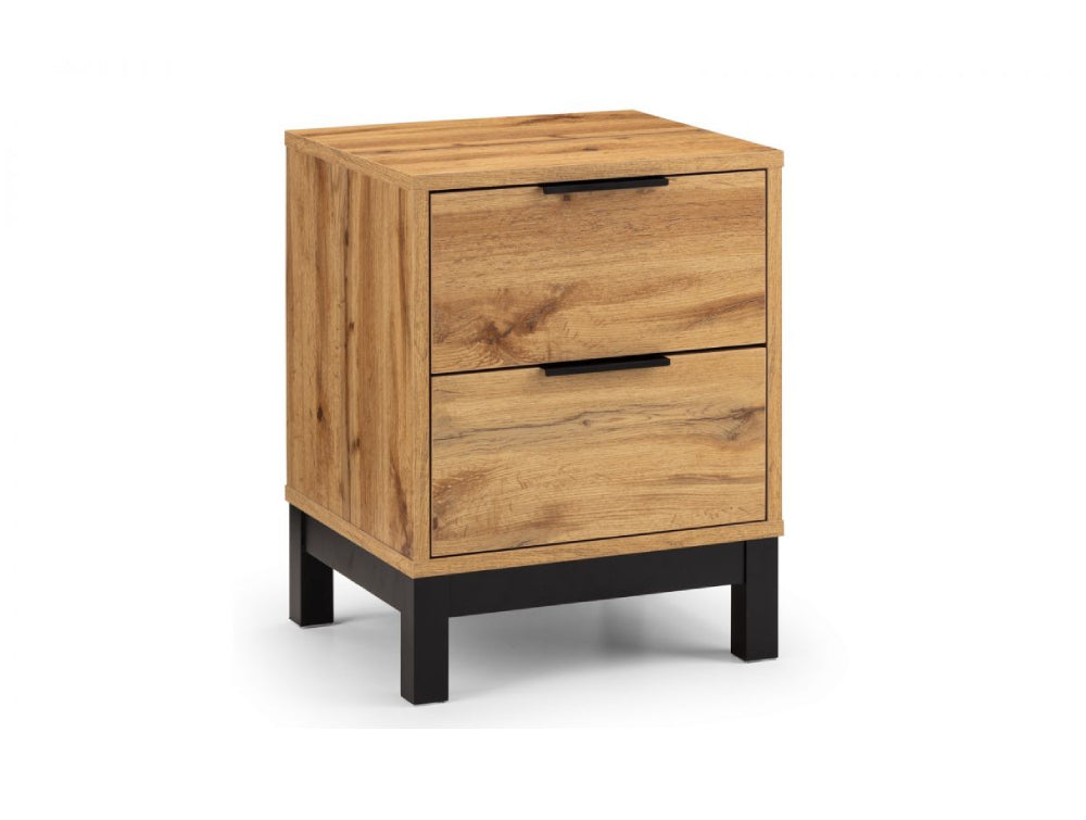 Verona 2 Drawer Bedside Table Oak