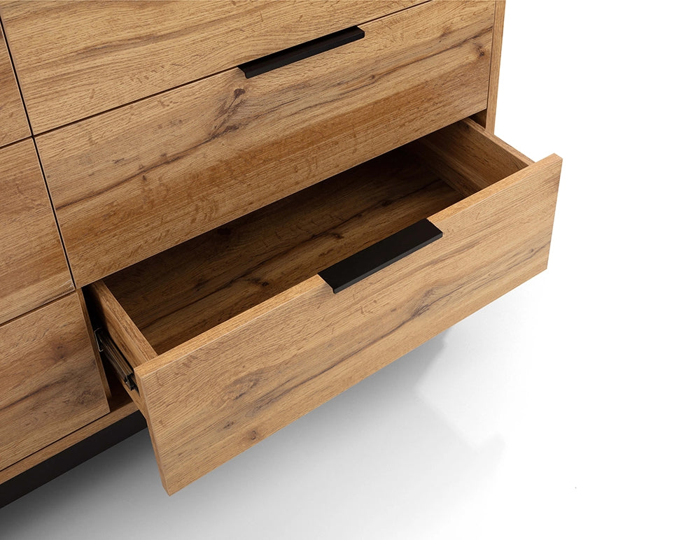 Verona 6 Drawer Wide Chest Open Drawer Detail